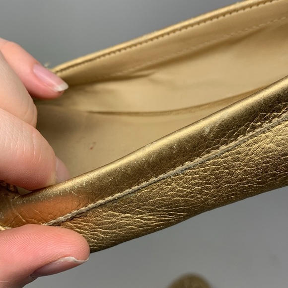 Kate Spade Gold Woven Loafers Size 7 - Picture 16 of 16